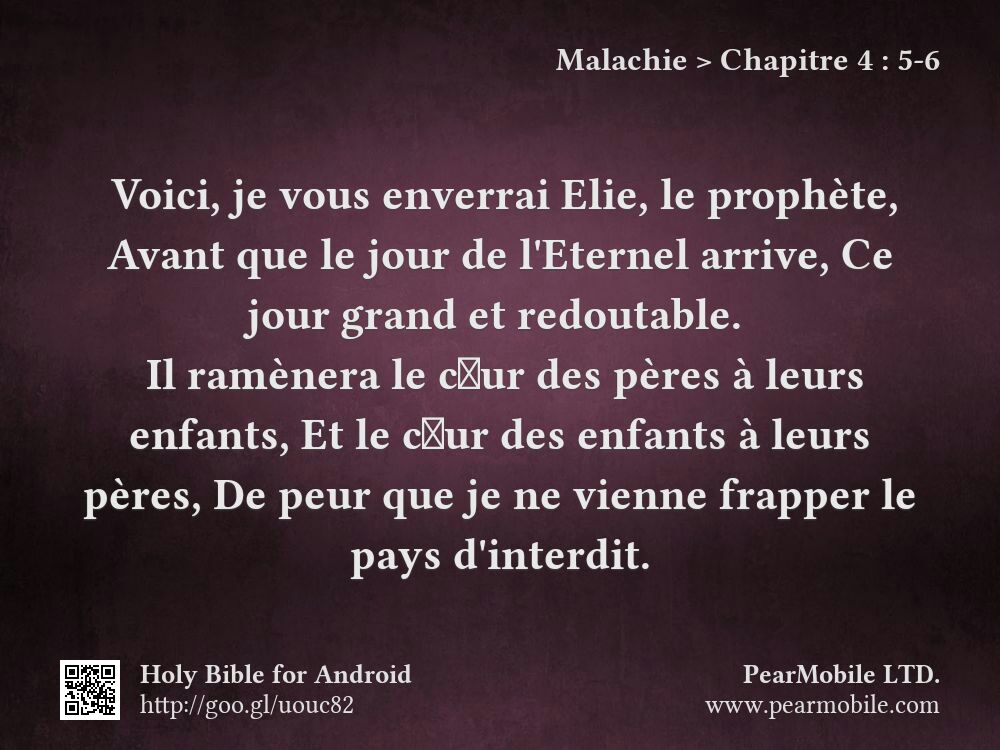 Malachie, Chapitre 4:5-6